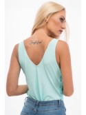 Turquoise bodysuit with ties 3554 - Online store - Boutique